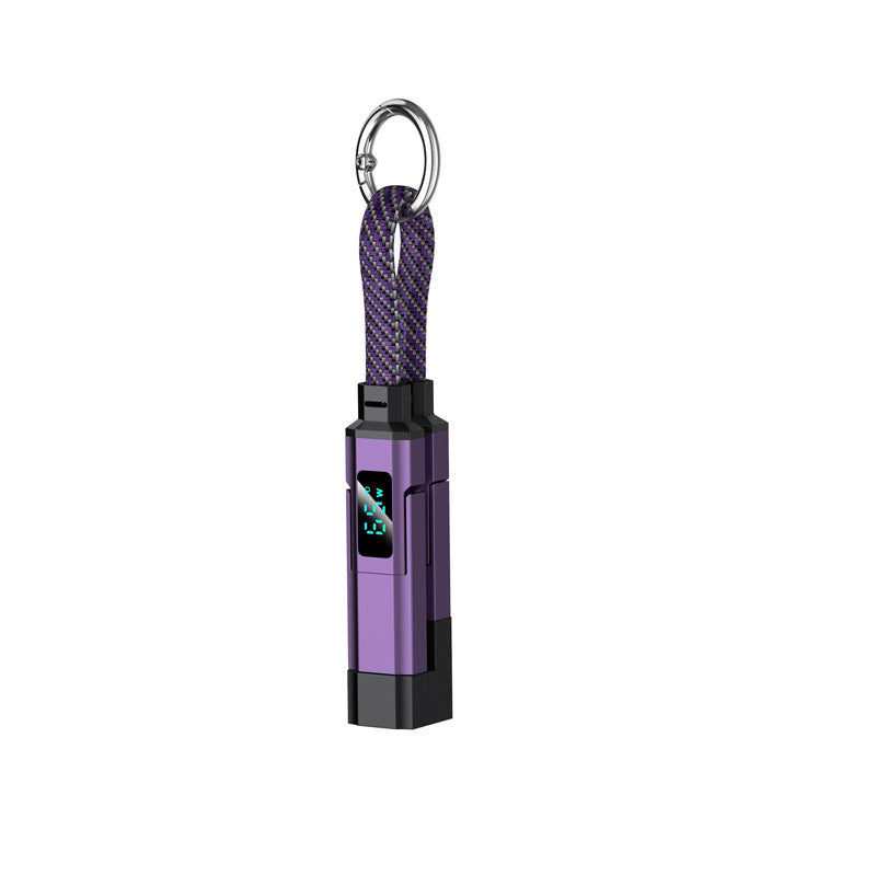 🔌 65W 4-in-1 Digital Display Keychain Charging Cable