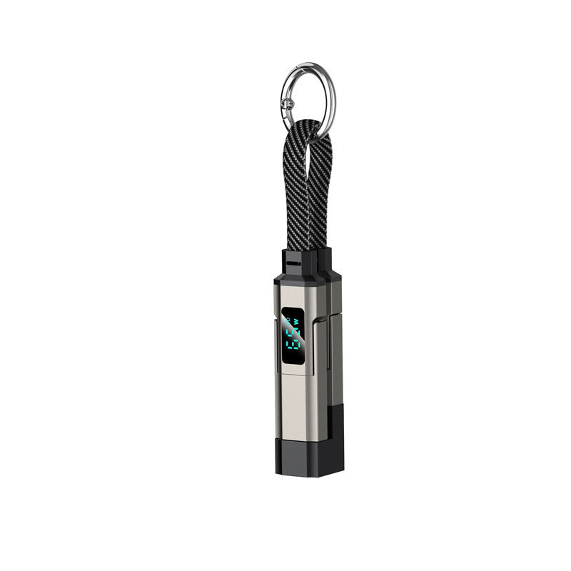 🔌 65W 4-in-1 Digital Display Keychain Charging Cable
